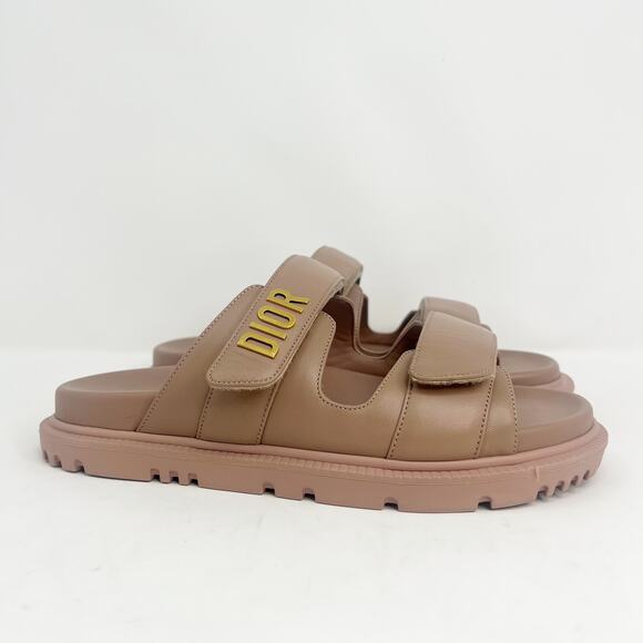 Dior Dioract Lambskin Slide Sandals Powder Pink - Picture 1 of 10